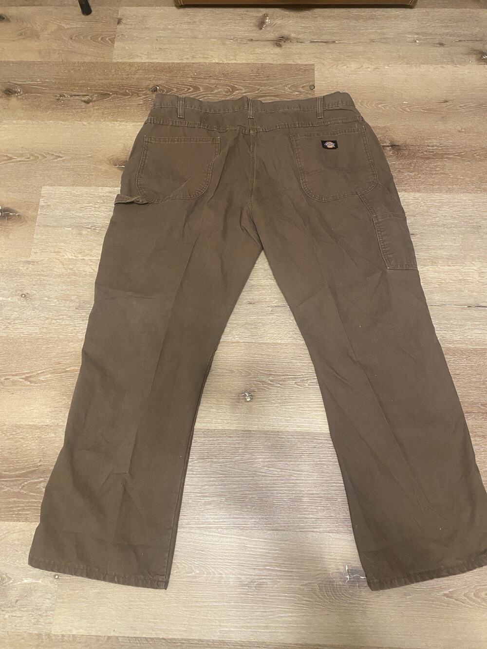 Dickies Jeans Relaxed Brown 40 x 30 Workwear 100% Cotton Skater Hammer Loop TX